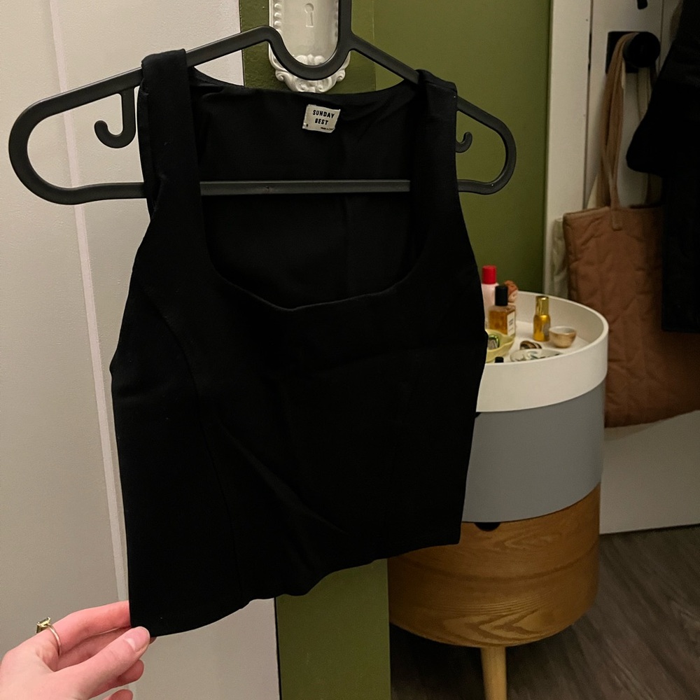 Aritzia Sunday Best Corset Cropped Tank Top